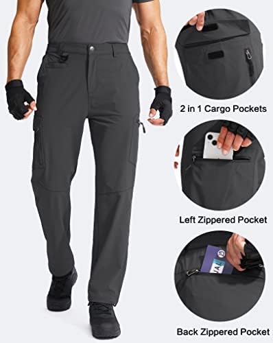 Men's Hiking Cargo Pants Water Resistant Quick Dry Lightweight Outdoor Tactical Pants for Men with Multi Pocket