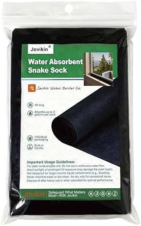 Super Absorbent Sock - 5" x 48" Water Absorbing Snake | 2 Gallon Capacity | Leak & Spill Control for Home, Basement & Industrial Spaces (Pack of 10)
