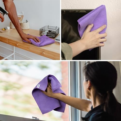 Microfiber Cleaning Cloths, Streak Free Microfiber Towels, 12 Pack
