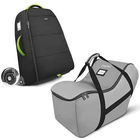 YOREPEK Padded Stroller Travel Bag with Wheels for Airplane Compatible with Nuna Mixx Next, Infant Car Seat Travel Bag C