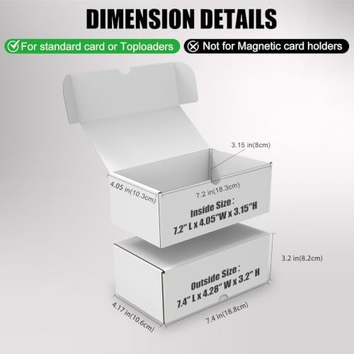 Trading Card Storage Box, 10-Pack 600 Count White Corrugated Cardboard Box