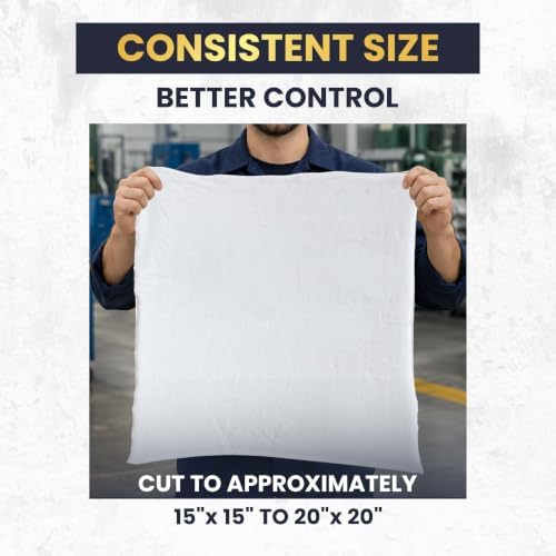 New White T-Shirt Cleaning Rags (2 lbs. Bag) – White Cotton Rags for Cleaning, Staining, Painting, Oil, Grease & Dust Removal – Shop Rags Bulk for Multipurpose use