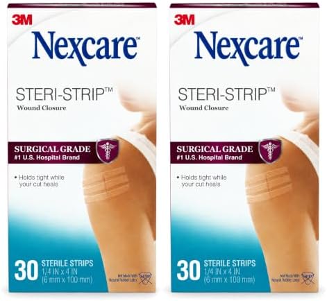 Steri-Strip Wound Closure Strips, 1/4 in x 4 in, 2 Pack, 60 Count