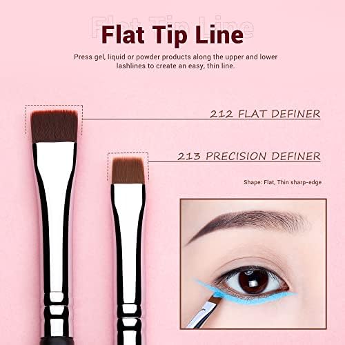 Eyeliner Brush Set 11 Professional Labeled Eye Makeup Brushes T324