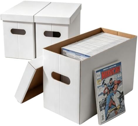3 Pack Comic Book Storage Boxes Short Box Organizer for Collectors
