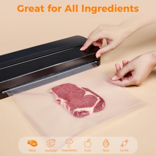 Vacuum Sealer Bags for Food 11x50 2 Rolls, Fit Food Saver Machines