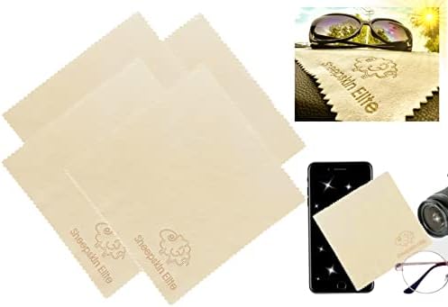 Natural Chamois Leather Eyeglass Cleaning Cloth Camera Lens Cleaning Cloths Screen Cleaning Cloth Glasses Cleaning Cloth Tablets Cloth Chamois Cleaning Cloths for Eyeglasses (4 Packs, Small)