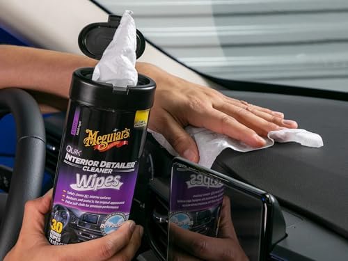 Quik Interior Detailer Wipes G13600, 6 Pack of 30 Count, 180 Total, Dashboard and Trim Cleaner for Leather, Vinyl, Rubber, Metal, LCD, Navigation Screens, Non-Greasy Touchups