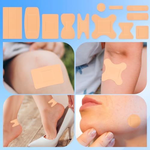 1000 Counts Assorted Bandages Bulk Variety Pack 12 Styles Waterproof