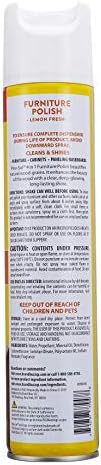 Furniture Polish Spray, Wood Cleaner, Lemon, 12.7 oz, 6 Pack