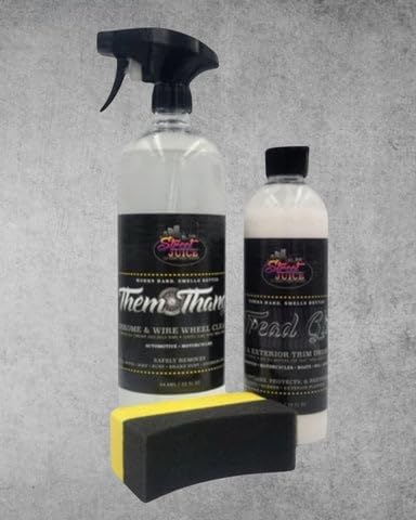 Dually Package 1 DP-1 Street Juice Products Them Thangz 32 oz, Tread Glo 16 oz & Tread Glo Applicator Wheel Cleaner, Tir