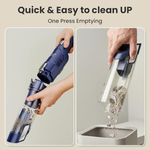Hand Vacuum Cordless Rechargeable with Brushless Motor, Blue