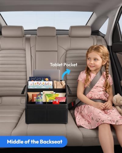 Support Up to 35 lbs Leather Car Organizer for Backseat, Non-Slip
