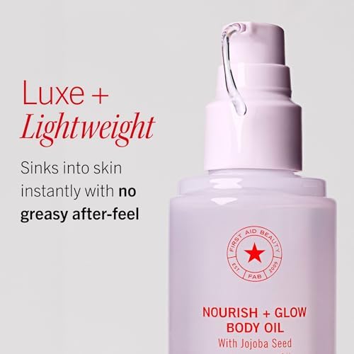 First Aid Beauty Nourish + Glow Body Oil, Crisp Tangerine Scent, 4.5 oz