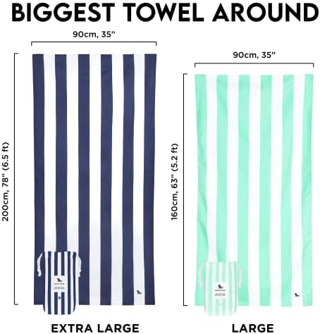 Beach Towel - Quick Dry, Sand Free - Compact, Lightweight - 100% Recycled - Includes Bag - Cabana Light - Lombok Lilac - Large (160x90cm, 63x35)