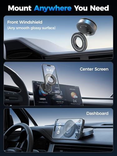 Magnetic Car Phone Holder for Magsafe,Nano Gel 360°Adjustable Phone Mount