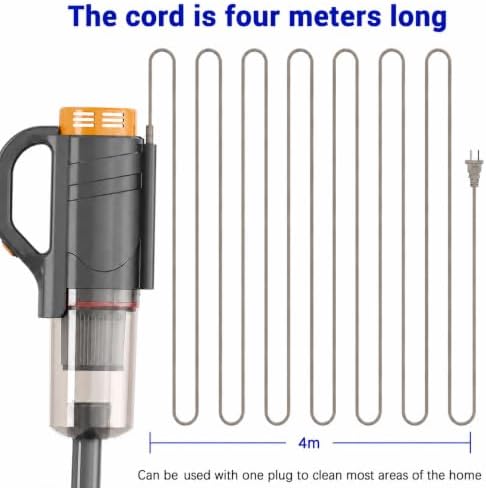 Corded Vacuum Cleaner with Blower,400W Hand-held Stick Vacuum with 10 Accessoriesfor Home Office Apartment,Floors,Pets Hair, Car Cleaning (Grey)