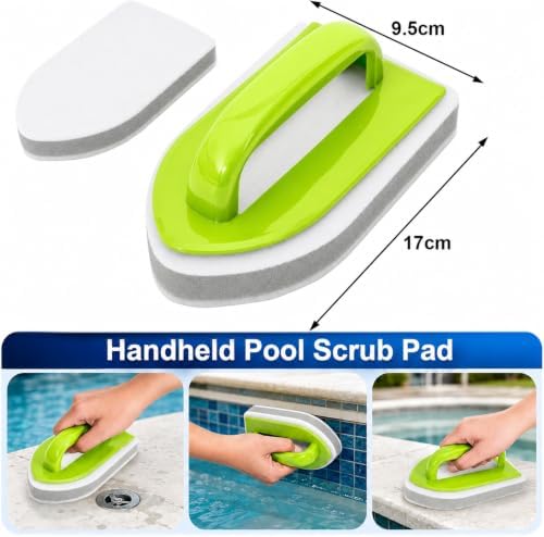 Spa & Hot Tub Cleaning Kit with Fine Mesh Skimmer, 3-Piece, Green