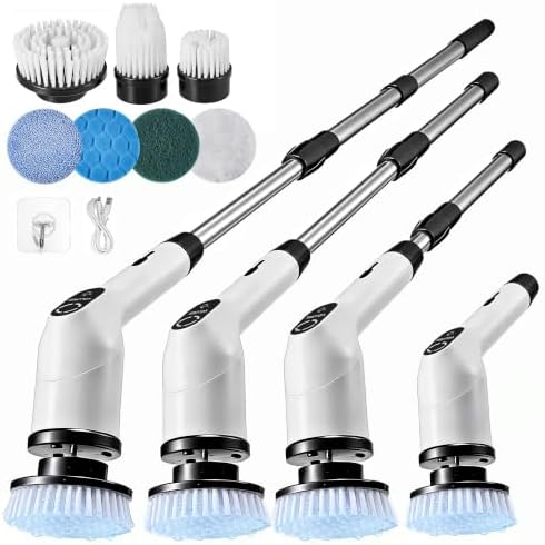 Electric Spin Scrubber, Cordless Cleaning Brush with 7 Brush Heads