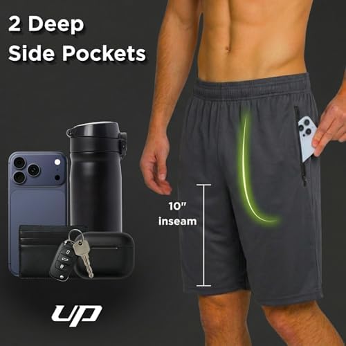 5 Pack Mens Athletic Shorts Loose Fit Basketball Short