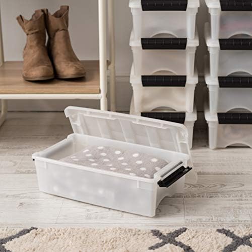 10-Pack 6 Quart Storage Bins with Lids, Pearl
