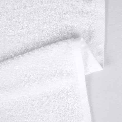 Soft and Thick Cotton Hand Towels for Gym, Quick Drying, 16 x 26 in, White, 24-Pack