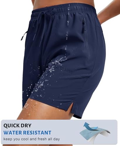 Women's 5" Hiking Shorts UPF 50+ Quick Dry Lightweight Athletic Running Golf Summer Casual Shorts with Pockets