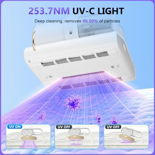 Mattress Vacuum Cleaner, 16Kpa Bed Vacuum with 253.7nm UV-C Light