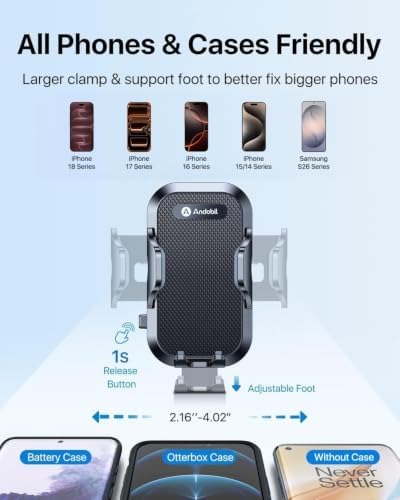 Military-Grade Cup Holder Phone Holder, [Solidest Metal Gooseneck] Universal Cup Phone Holders for Your Car Truck Golf, 360° Adjustable Cup Holder Cell Phone Mount for iPhone Samsung Google
