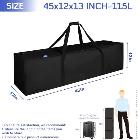 45in Large Travel Duffel Bag, 600D Water Resistant Foldable, 115L