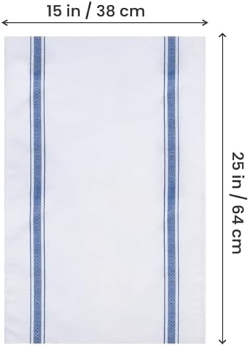 Blue Dish Towels [12 Pack - 15 x 25 in] 100% Ring Spun Cotton