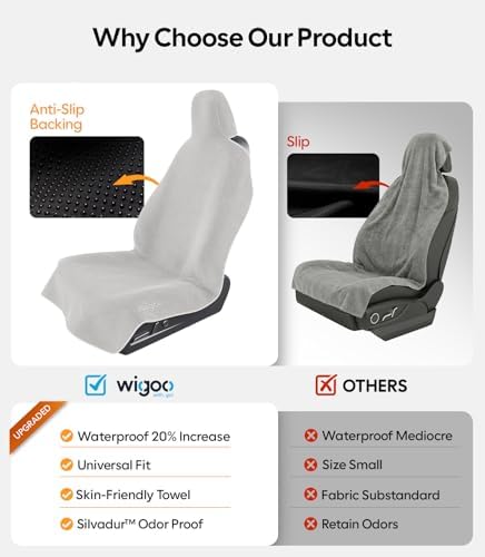 Car Seat Towel, Sweatproof, for Use After Gym, Light Gray, 1 Pack