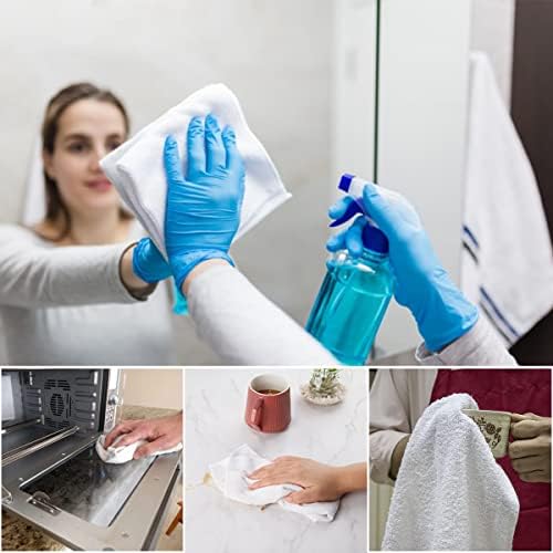 White Terry Rags 2lb Bulk Towel Rag Multipurpose 12x12 Inches 100% Cotton Ring Spun Cleaning Solution for Body Shops, Garages, Restaurants, Home, Bars (24 Pack)