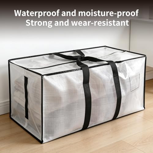 8 Pack Extra Large Heavy Duty Moving Bags, 20-Gallon Clothes Storage Bags