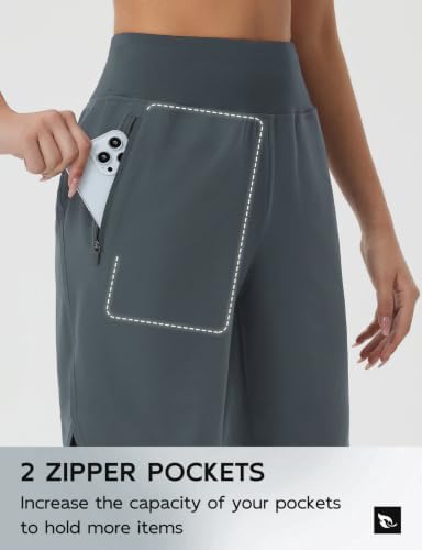 Women's Bermuda Long Shorts 9" Above Knee Length with Zipper Pockets
