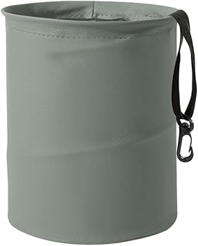 Collapsible Trash Can Car Garbage Bag - Leather Pop-up Car Trash Bin with Elastic Band - Hanging Foldable Garbage Can Ve
