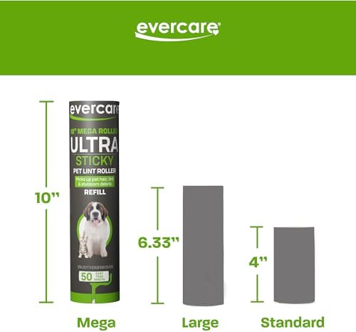 Pack of 3 All-Purpose Pet Mega Oversized Lint Roller Refills, 50 Sheets Each