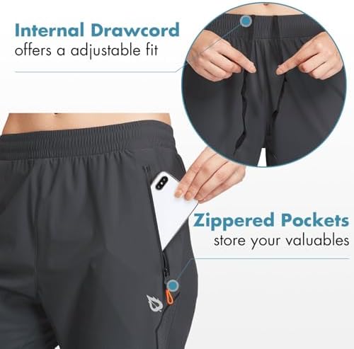 Women's Joggers Hiking Pants with Zipper Pockets Lightweight Workout