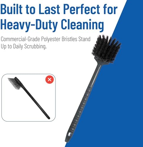 20 Inch Floater Scrub Brush, Polybutylene Bristles, Black