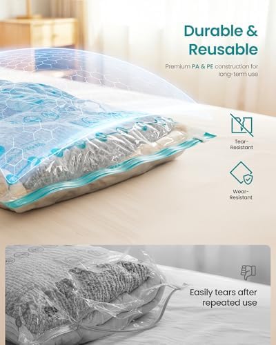 Vacuum Storage Bags, Rechargeable Portable Electric Pump, 15 Pack