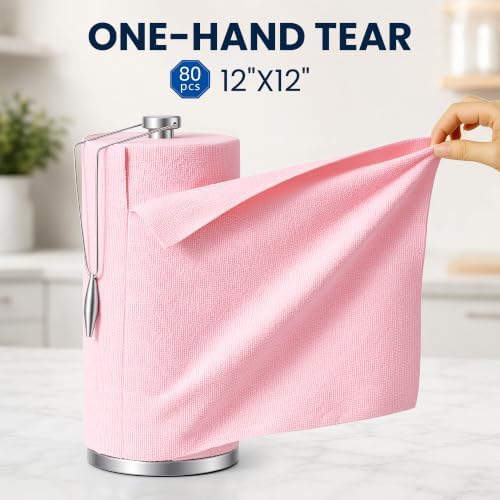 Microfiber Cleaning Cloth Roll 80 PCS, 12" x 12"