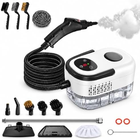 2500W Handheld Steam Cleaner with 6-Level Adjustable Steam, Hand Held Steamer for Cleaning with 16Pcs Accessories and Large Water Tank, Steam Cleaner for Car Detailing,Home,Tile,Grout,Furniture