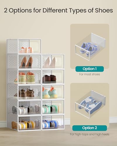 Shoe Boxes, Clear Plastic Sneaker Box, Pack of 12