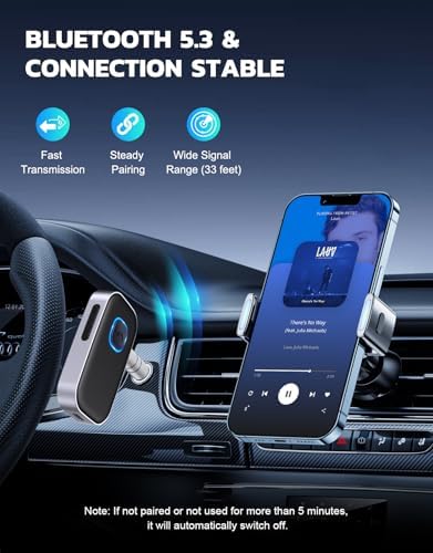 Bluetooth Receiver for Car, 3.5mm AUX Bluetooth Car Adapter