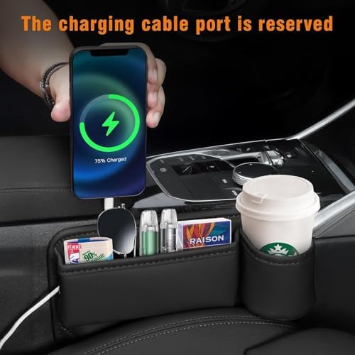 2 Pack Car Leather Cup Holder Gap Bag