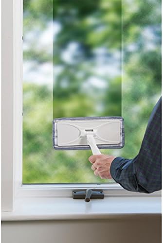 Unger SpeedClean Indoor Window Cleaner, Household Cleaning Supplies, Works with Glass and Natural Cleaners and Solutions, Attracts Dust and Dirt, Reusable Microfiber Pad