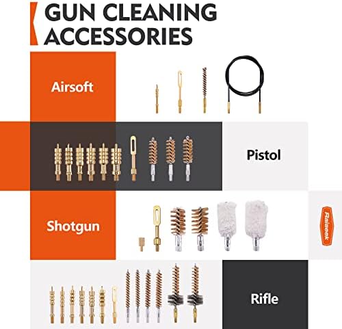 Gun Cleaning Kit Rifle Pistol Shotgun Universal Cleaning Kit for 20GA 12GA.45.40.357/.380/.38/9MM.338.325/8mm.30/7.62MM.270.250.243.22.17 All Calibers