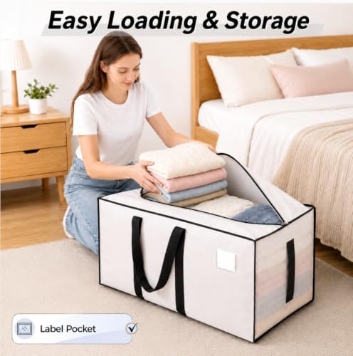 8 Pack Extra Large Heavy Duty Moving Bags, 20-Gallon Clothes Storage Bags