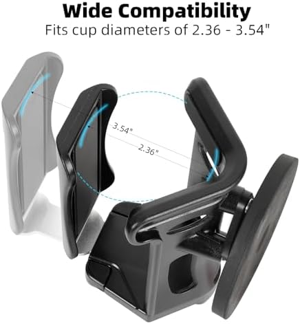 Heavy-Duty Magnetic Cup Holder for Tractor, [3.5" Base, 88lb Force], Upgraded Adjustable Drink Holder for Large Water Bottles (2.36-3.54" Dia), Cup Holder for Mower, School Bus, Truck, Golf Cart