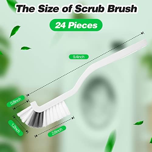 24 Pcs Kitchen Scrub Brushes Cleaning, Small, Right Angle Mini